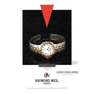 1993 Raymond Weil Geneve Parsifal Watch Wristwatch Vintage Print Ad 90s Wall Art